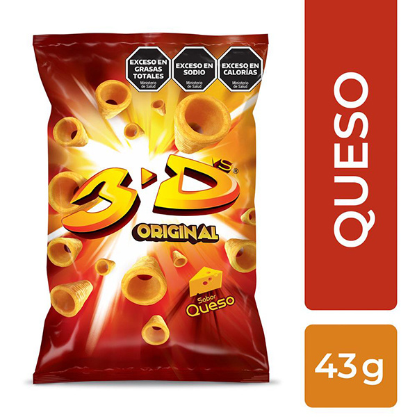 3D SNACKS MEGA QUESO X43G