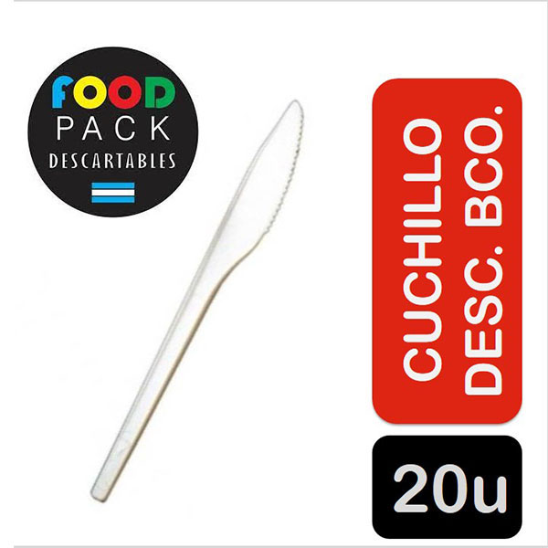 FOOD PACK.CUCHILLO BCO DESC.X20U