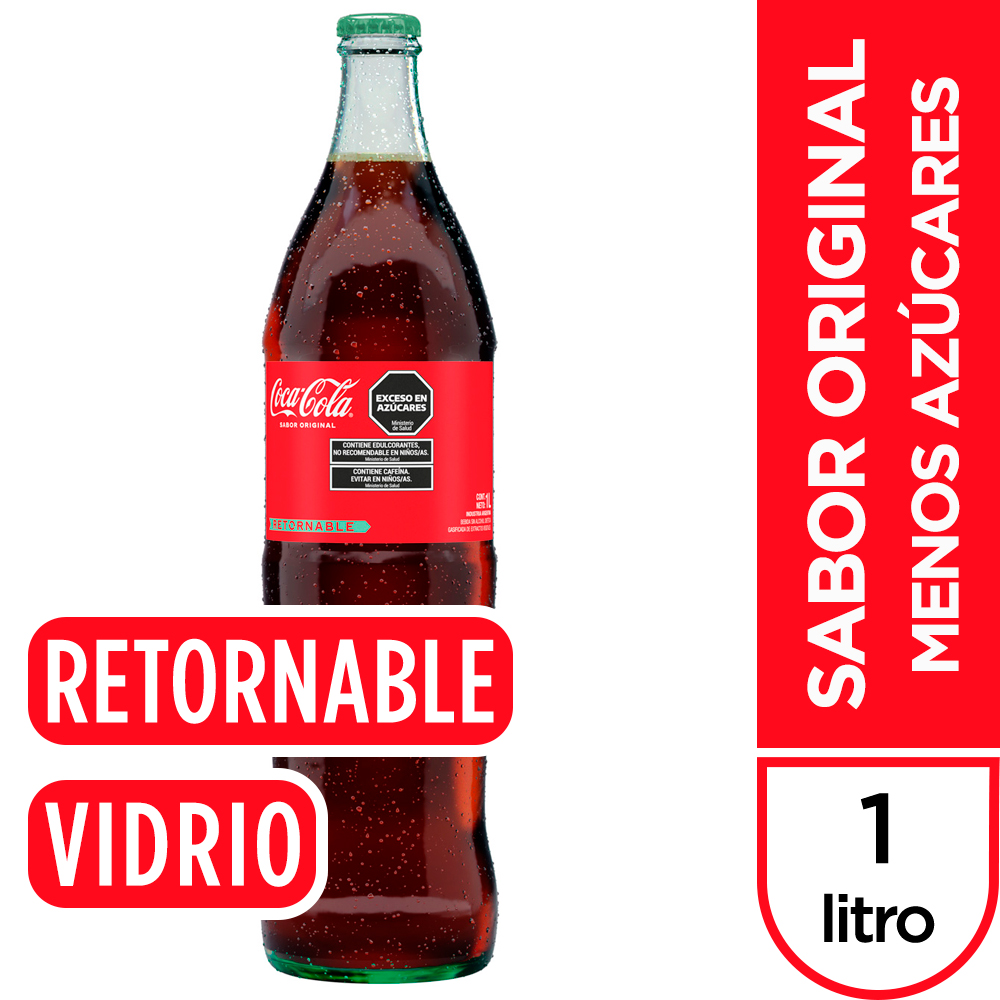 COCA COLA GASEOSA VIDRIO RET X1L