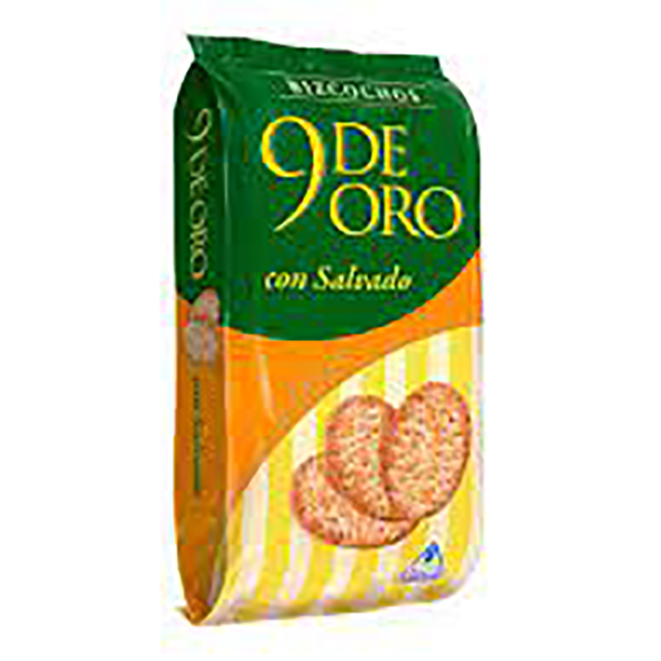 9 DE ORO BIZCOCHOS SALVADO X200G