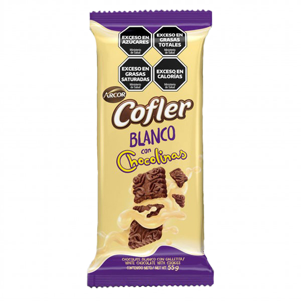 COFLER CHOCOLATE BCO C/CHOCOLINAS X55GR