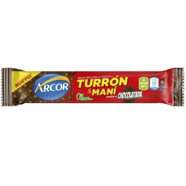 ARCOR TURRON MANI SAB.CHOC X25GR