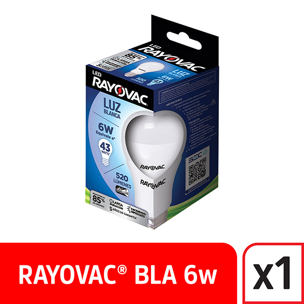 RAYOVAC LAMPARA LED 6W BLANCA