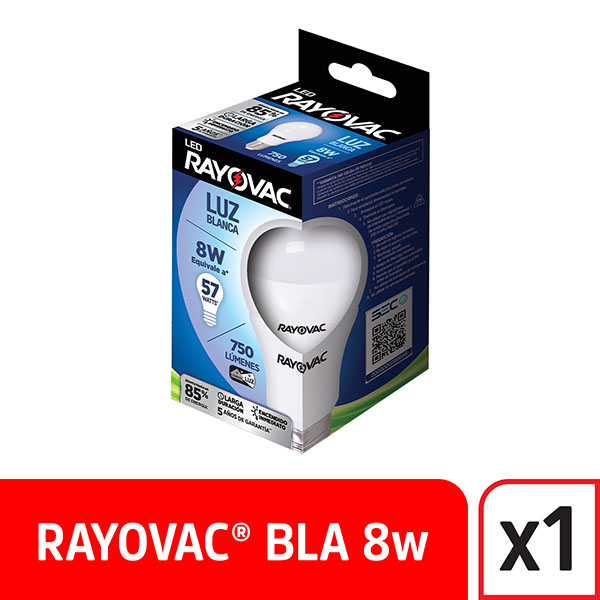 RAYOVAC LAMPARA LED 8W BLANCA