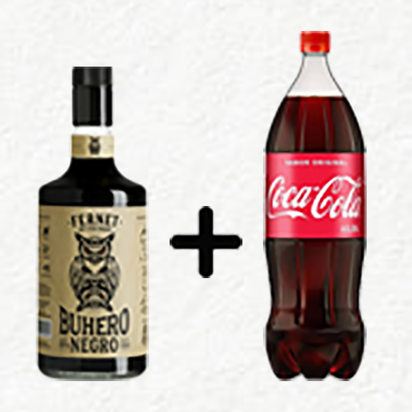 COMBO BUHERO FERNET NEGRO 700CC + COCA COLA GASEOSA PET X2.25L