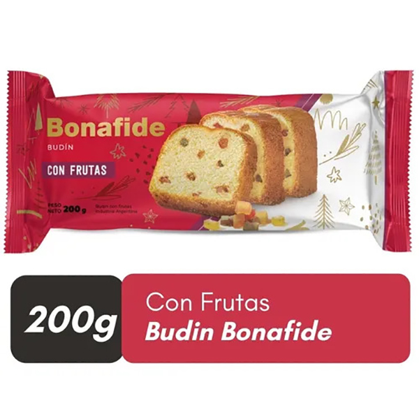 BONAFIDE BUDIN C/FRUTAS X200GR