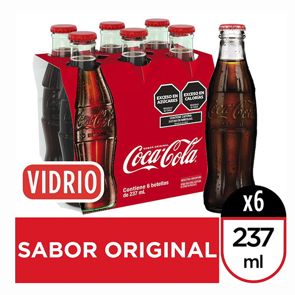 COCA COLA VIDRIO 6U X237CC