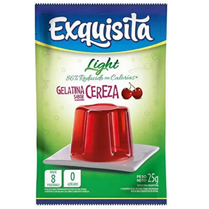 EXQUISITA GELATINA LIGHT CEREZA X25GR