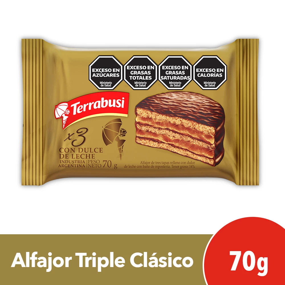 TERRABUSI ALFAJOR TRIP.D.LECHE 70G