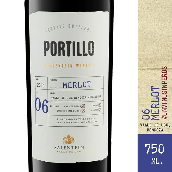 PORTILLO VINO MERLOT 750 CC